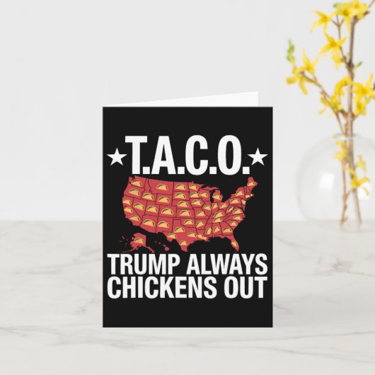 Trump Always Chickens Out Meme  カード (黄色い花)