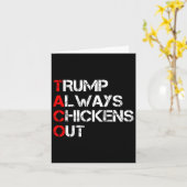 Trump Always Chickens Out Taco Trade Funny Meme 3  カード (黄色い花)