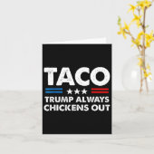 Trump Always Chickens Out Taco Trade Funny Meme 5 カード (黄色い花)