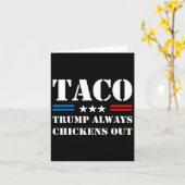 Trump Always Chickens Out Taco Trade Funny Meme 7 カード (黄色い花)
