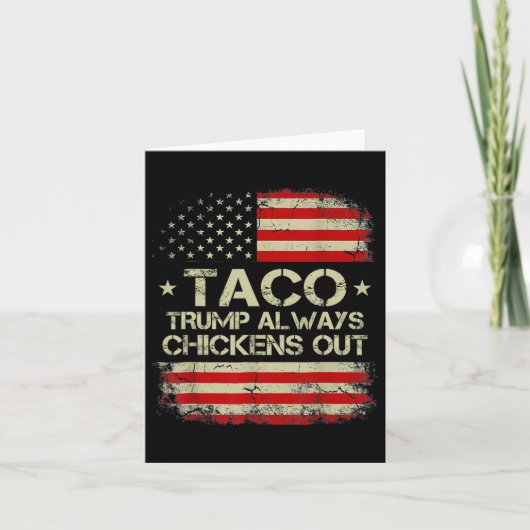 Trump Always Chickens Out Taco Trade Funny Meme 9  カード (正面)