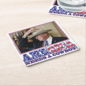TRUMP-AMERICA-COWBOY スクエアペーパーコースター (アングル)