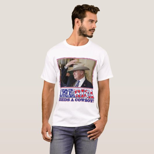 TRUMP-AMERICA-COWBOY Tシャツ (正面フル)