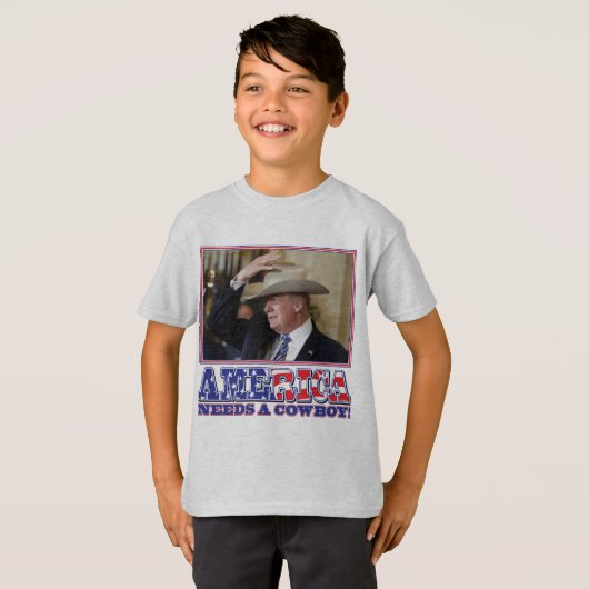 TRUMP-AMERICA-COWBOY Tシャツ (正面フル)