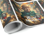 Trump As a Cheery Christmas Elf ラッピングペーパー (ロールコーナー)