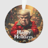 Trump As an Angry Christmas Elf オーナメント (正面)