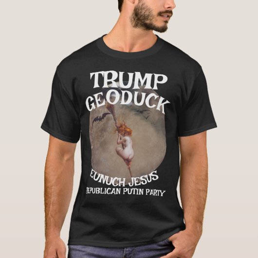 Trump Black Witch Jesus Republican Pee Party Tシャツ (正面)