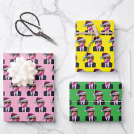 Trump Blowing Bubble Gum Christmas ラッピングペーパーシート