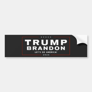 Trump Brandon 2024™の選挙バンパーのステッカー白 バンパーステッカー