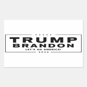 Trump Brandon 2024™選挙ステッカー(黒) 長方形シール