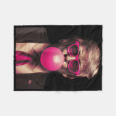 Trump Bubble Gum Funny  フリースブランケット (正面(横))