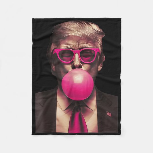 Trump Bubble Gum Funny  フリースブランケット (正面)