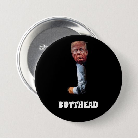 Trump Butthead Button 缶バッジ (正面&裏面)