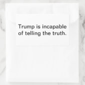 Trump Cannot Tell The Truth Hankamer Artjunkhaus 長方形シール (バッグ)