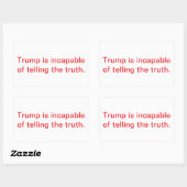 Trump Cannot Tell The Truth Hankamer Artjunkhaus 長方形シール (シート)