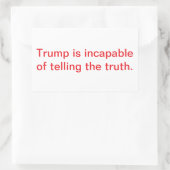 Trump Cannot Tell The Truth Hankamer Artjunkhaus 長方形シール (バッグ)