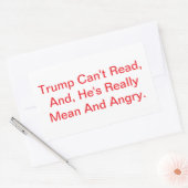 Trump Can't Read Dump Drumpf  Hankamer Artjunkhaus 長方形シール (封筒)