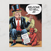 Trump Cartoon Welcome to Hell JD ポストカード (正面)