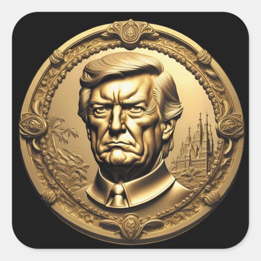 TRUMP CGI収集金ゴールドアートコインDoubloon スクエアシール (正面)