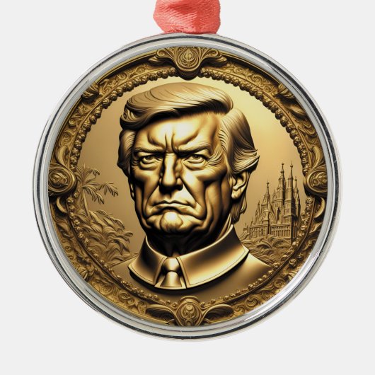 TRUMP CGI収集金ゴールドアートコインDoubloon メタルオーナメント (正面)