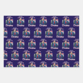 Trump Christmas Blue ラッピングペーパーシート (正面)