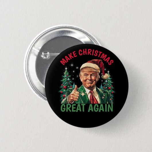 Trump Christmas Button, Make Xmas Great Again 缶バッジ (正面&裏面)