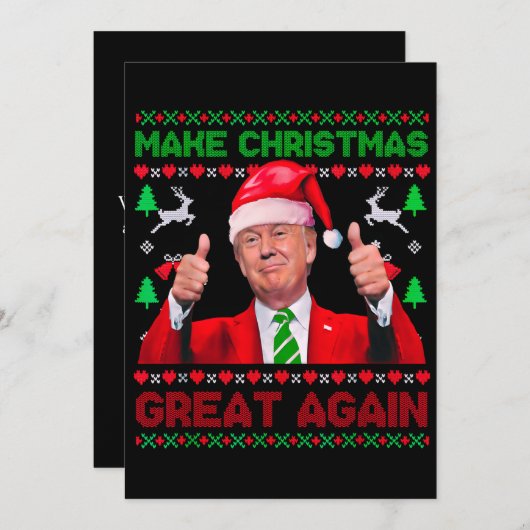 Trump Christmas Card, Make Christmas Great Again シーズンカード (正面/裏面)