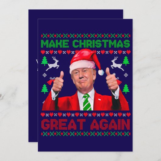 Trump Christmas Card, Make Christmas Great Again シーズンカード (正面/裏面)
