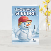 Trump Christmas Card | Snowman Trump カード (黄色い花)
