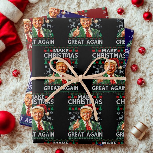 Trump Christmas Gift, Make Christmas Great Again ラッピングペーパーシート