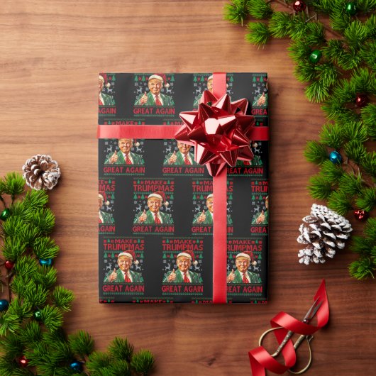 Trump Christmas Gift Wrap, Donald Trump Christmas ラッピングペーパー (クリスマスギフト)