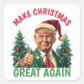 Trump Christmas, Make Christmas Great Again スクエアシール (正面)