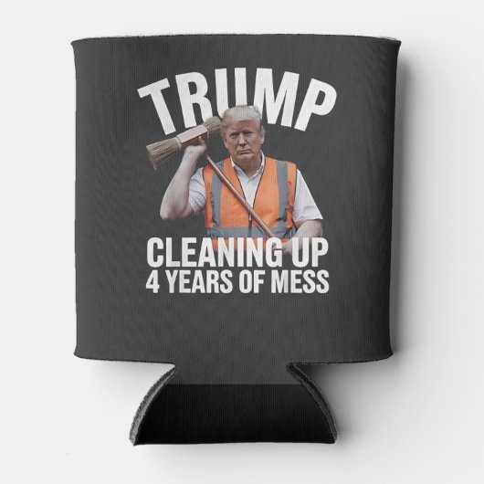 Trump Cleaning up 4 Years of Mess Garbage Can 缶クーラー (正面)