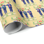 Trump Dance , Funny Trump Santa Claus Dance Gold  ラッピングペーパー (ロールコーナー)