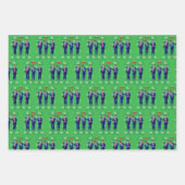 Trump Dance Gift Wrap, Funny Trump Dance Gold Red ラッピングペーパーシート (正面3)