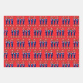 Trump Dance Gift Wrap, Funny Trump Dance Gold Red ラッピングペーパーシート (正面2)