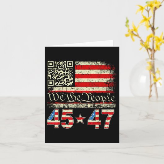 Trump Dance Troll Qr Funny Trump Dance Code Retro  カード (黄色い花)