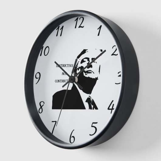 Trump/Destructive Not Constructive Clock 壁時計 (傾斜)