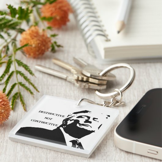 Trump/Destructive Not Constructive Keychain キーホルダー (正面右)