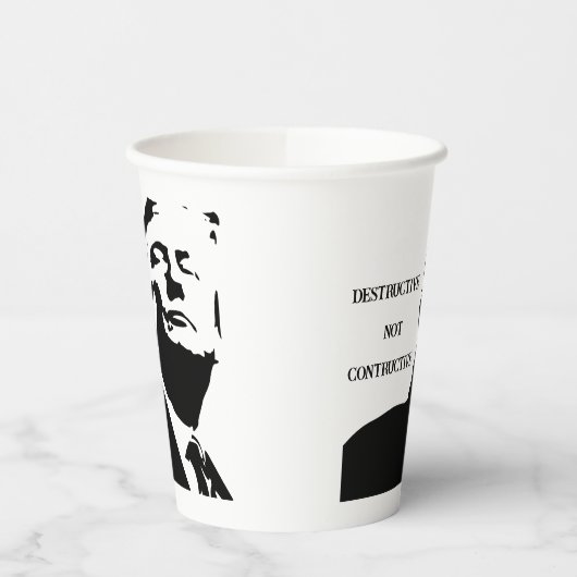 Trump/Destructive Not Constructive Paper Cup 紙コップ (左)