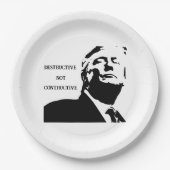 Trump/Destructive Not Constructive Paper Plate ペーパープレート (正面)
