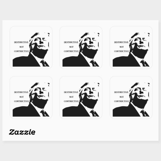 Trump/Destructive Not Constructive Sticker スクエアシール (シート)