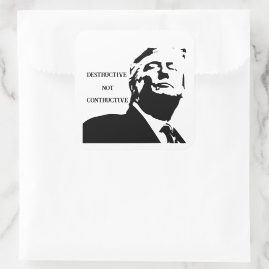 Trump/Destructive Not Constructive Sticker スクエアシール (バッグ)