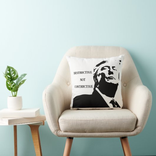 Trump/Destructive Not Constructive Throw Pillow クッション (椅子)