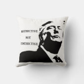 Trump/Destructive Not Constructive Throw Pillow クッション (裏面)