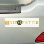 Trump Dumpster Stecker 2 —金ゴールド澄ん、 バンパーステッカー (車上)