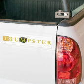 Trump Dumpster Stecker 2 —金ゴールド澄ん、 バンパーステッカー (トラック上)