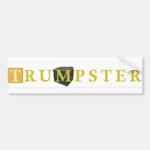 Trump Dumpster Stecker 2 —金ゴールド澄ん、 バンパーステッカー