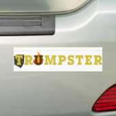 Trump Dumpster Stecker 3 —金ゴールド澄ん、 バンパーステッカー (車上)