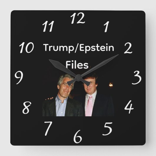 Trump/Epstein Files Wall Clock スクエア壁時計 (正面)